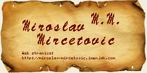 Miroslav Mirčetović vizit kartica